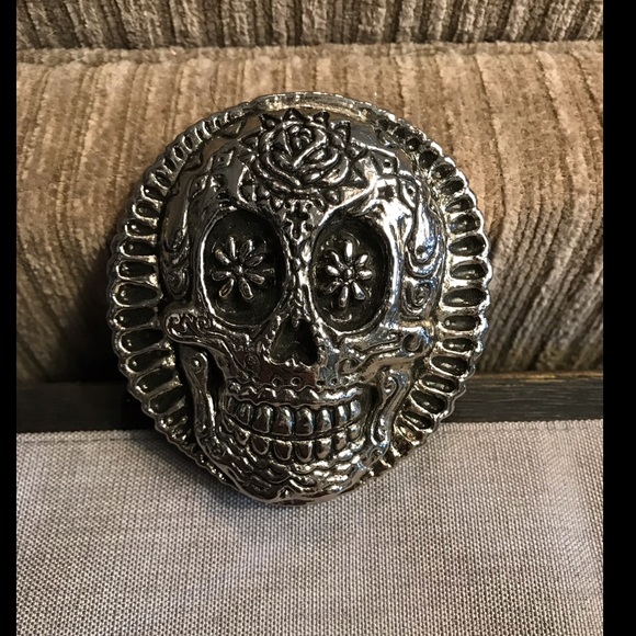 Rock Rebel Sugar Skull Belt Buckle 